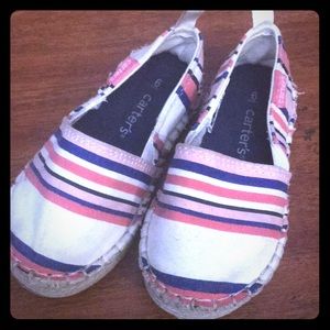 Carters toddler size 6 striped slip on shoes